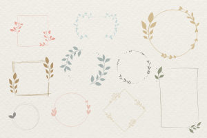 وکتور قاب عکس خطی چندتایی رنگی